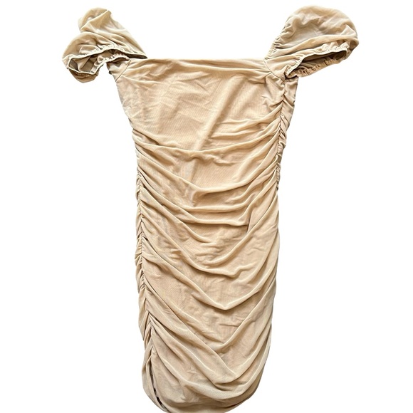 Princess Polly Charvi Bodycon Rouched Mini Dress Tan Brown - Picture 5 of 7